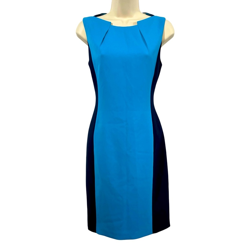 Elegant Black and Blue Sleeveless Dress